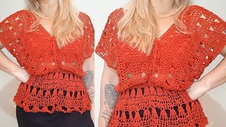 BLUSA  FRIDAY CROCHÊ - BLUSA DE CROCHÊ FÁCIL, RÁPIDA E ECONÔMICA