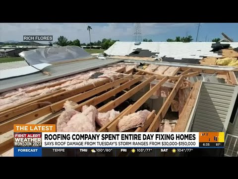 Mesa roofing company fixing homes damaged by microburst