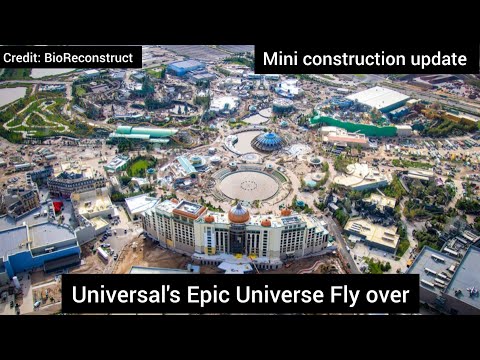 More fly over views of Universal's Epic Universe / Mini construction update
