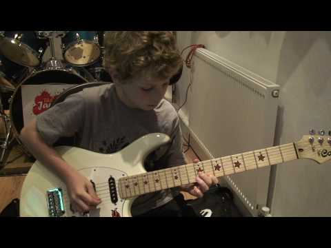 10 year old Caleb plays the solo from AC/DC's You shook me all night long