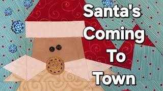 Learn How To Make A Santa Quilt Block In Minutes, Beginner Sewers Quilt Block, Paper Pieced Santa