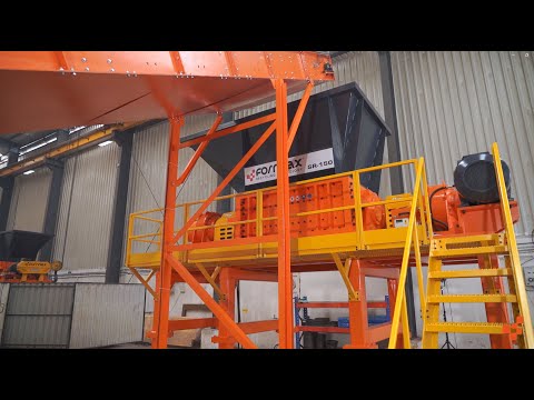 Fornnax Dual-Shaft SR-150 Primary Shredder Full Tyre into variable-sized strips