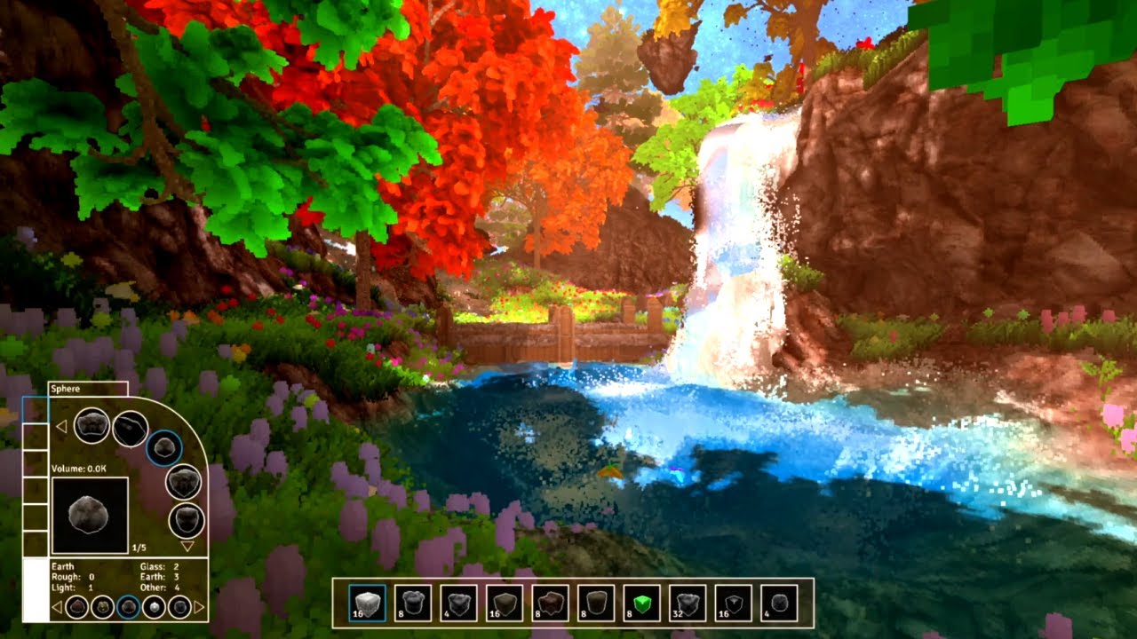 Voxel Water Physics - Waterfalls, Rivers and Tunnels - YouTube