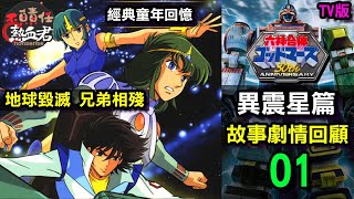 【 六神合體雷霆王ゴッドマーズ&橫山光輝 狗的馬子】TV版 異震星篇 故事劇情回顧 01 地球毀滅 兄弟相殘