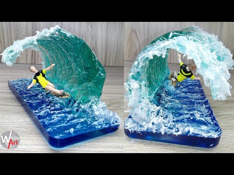 How to make wave surfing with resin || surfing diorama