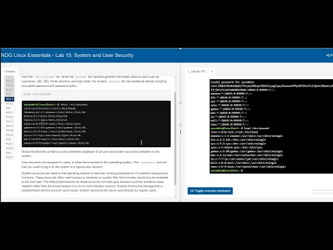 Intro to Linux | Cisco Lab15 | System and User Security