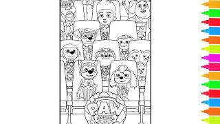 Coloring Paw Patrol - The Mighty Movie - Ryder Chase Rescue Pups | Paw Patrol Coloring Pages