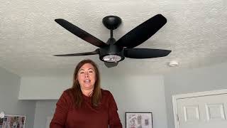 Black  Modern  40 inch Ceiling Fans with Lights and Remote control