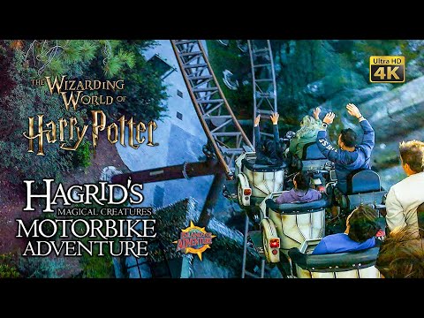 On-ride point of view of Hagrid's Magical Creatures Motorbike Adventure