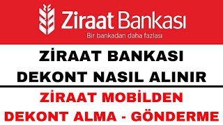 Ziraat Bankası Dekont Alma - Ziraat Dekont Alma ve Gönderme