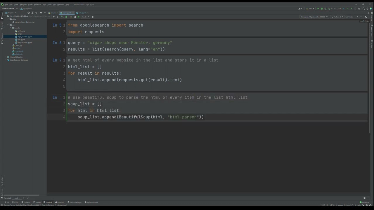 GitHub CoPilot - Example: Gather website data (web crawler)