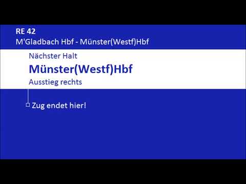 [DB Regio NRW] Announcements RE42 Münster Hbf - Mönchengladbach Hbf