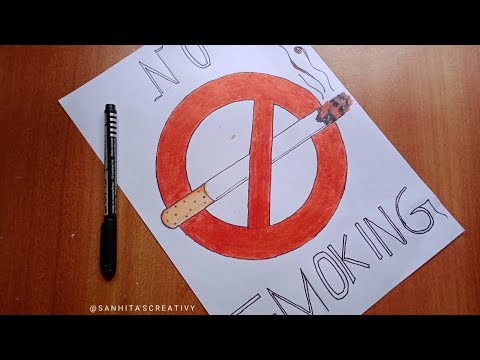 How to draw No Smoking sign | Don't smoke Drawing  poster | world No Tobacco Day |