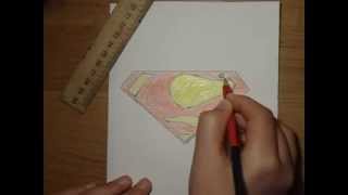 Как поэтапно рисовать значок супермена карандашом - Видео онлайн