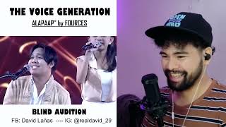 THE VOICE GENERATION: FOURCES &quot;Alapaap&quot; performance Blind Audition - SINGER HONEST REACTION