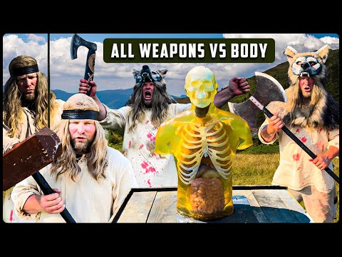 Wikingerwaffen gegen ballistische Attrappen!!! Kriegsmaschinerie der Kolumbianer!!!