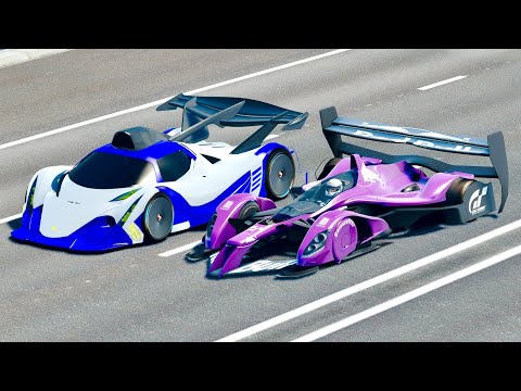 Red Bull X2022 GTR Concept vs Devel Sixteen GTR at 20 KM Drag Race