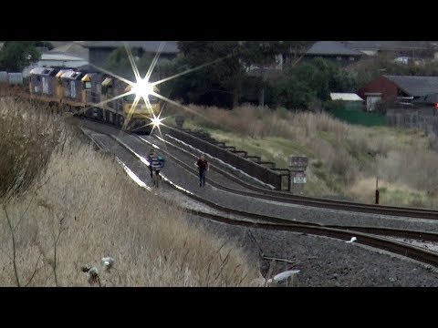 Nearly run over by an Australian freight train at Airport West - kids playing on the tracks.