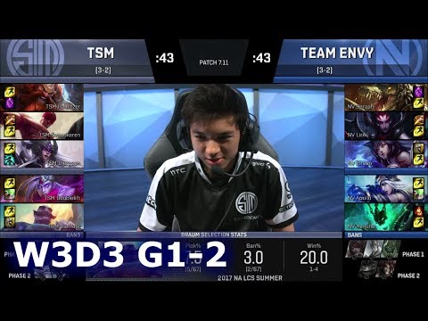 Team EnVyUs vs TSM | Game 2 S7 NA LCS Summer 2017 Week 3 Day 3 | NV vs TSM G2 W3D3