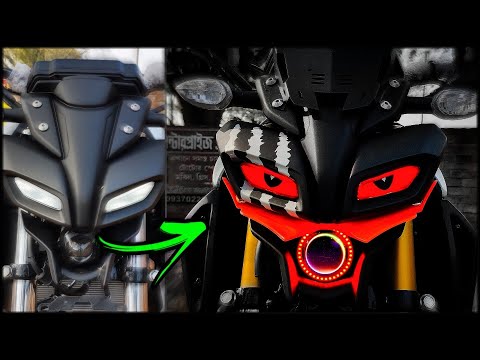 Yamaha MT 15 top modified | killer look | MT 15 bs6 headlight modification | body and sticker modify
