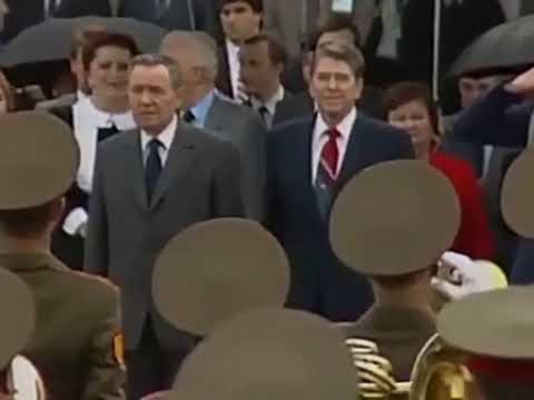 USA and USSR Anthems | Departure Ceremony of President of USA visit USSR 1988