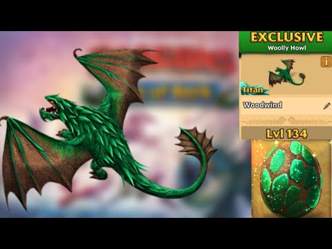Snoggletog Feast "Woodwind" Max Level 134 Titan - New Exclusive Woolly Howl - Dragons:Rise of Berk