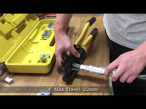 Improved 16 Ton Hydraulic Wire Battery Cable Lug Terminal Crimper With 13 Dies