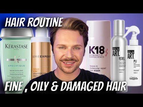 OILY AND DAMAGED HAIR ROUTINE | Flat Hair Routine |...