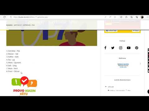 Mesimi dhe kuizi 17 pijet meso gjermanisht