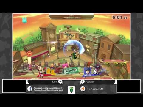GUMS 13 Singles (Winner's Semis) - Light (Fox) vs Pugwest (Marth)