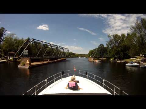 Boating Past Severn River Swing Bridge