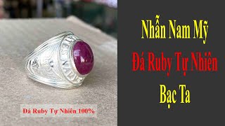 Nhẫn Nam Đá Ruby Tự Nhiên 100% May Mắn Đã Kiểm Định 001