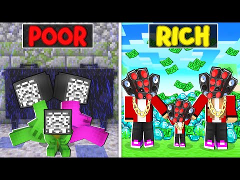 Shrek Craft - Rich SPEAKER MAN Family vs Poor TV MAN Family : Maizen JJ vs Mikey in Minecraft! - Sad Story!