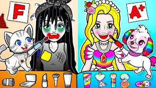[🐾paper dolls🐾] Sadako vs Princess Daughter and Split The House  | Rapunzel Family