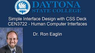 Human Computer Interfaces - Creating Interfaces with CSS Deck