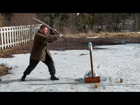 Nagamaki (cold steel Nodachi) cutting practice. 3.4.2022