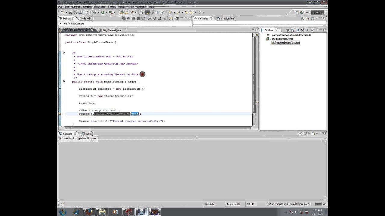 How to stop a running Thread in Java Interview Question