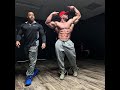 IFBB Pros Andre Adams and Justin Maki posing practice for Boston Pro 2022