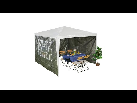 Zijwanden partytent 2x3 m set van 3 grijs - wit - kunststof - 300 x 200 x 1 cm