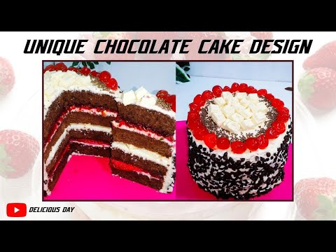 unique chocolate cake design - so yummy chocolate cake @CookingwithTharushiYouTube