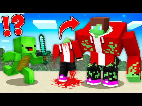 JJ EATS HIMSELF in Minecraft Maizen! Mikey to the rescue