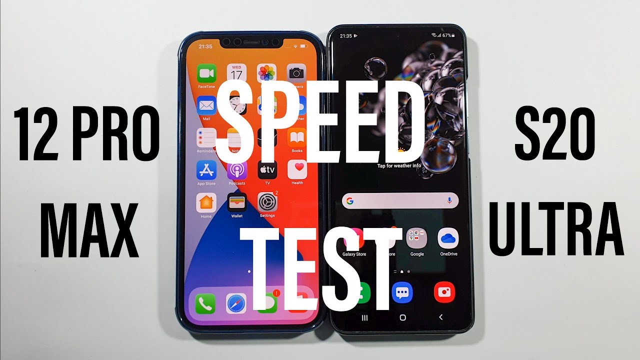 Iphone 12 Pro Max vs Samsung S20 Ultra 5G Speed Test