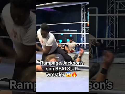 Rampage Jackson’s son BEATS UP wrestler 😱🔥 #wwe #ufc #mma #rampagejackson #rajajackson #prowrestling