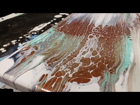 (060) Copper & Ocean Breeze Swipe - Acrylic Pouring for Beginners