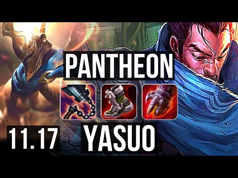 PANTHEON vs YASUO (MID) | 4.0M mastery, 1200+ games, 11/2/7, Legendary | KR Diamond | v11.17