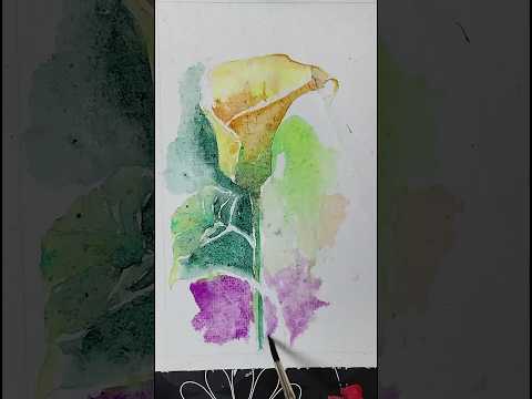 watercolor flower art #shorts #flowers #watercolorart #art  #watercolor #flowers