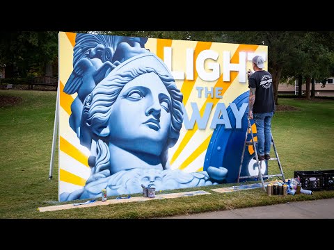 New 'Light the Way' campaign mural at UNCG
