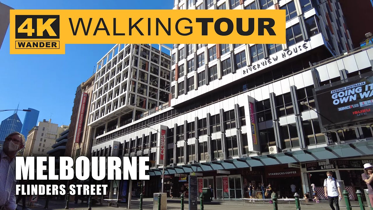 Immersive street-level walking tour through Melbourne Flinders, Australia, showcasing authentic urban landscapes, local architecture, and the vibrant atmosphere of the city's neighborhoods