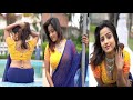 Saree Sundori Outdoor Photo Shoot With Trisha In Blue Saree Full HD 1080p