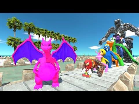 Charizard Violet vs Mechagodzilla COCONUT DEATH RUN - Animal Revolt Battle Simulator